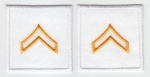 CPL Corporal DARK GOLD on WHITE collar patches 1.5"